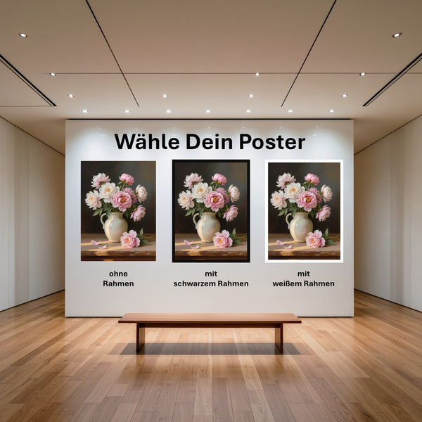 Poster Zarte Pfingstrosenpracht mit und ohne Rahmen