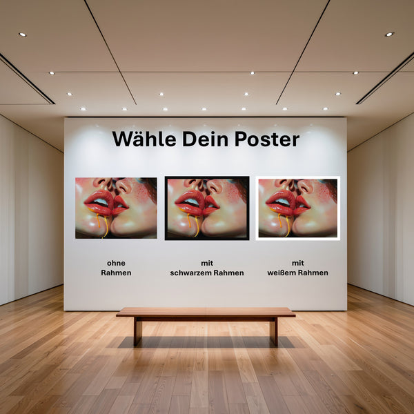 Poster Verführerische Lippen B-00015 mit und ohne Rahmen