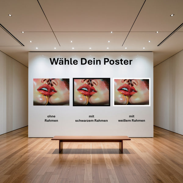 Poster Verführerische Lippen B-00015 mit und ohne Rahmen