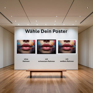 Poster Lebendige Lippen B-00018 mit und ohne Rahmen