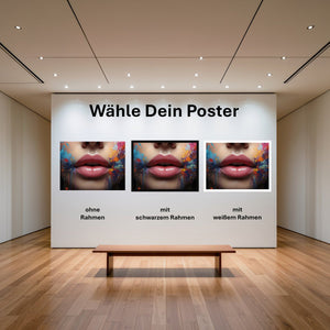 Poster Lebendige Lippen B-00018 mit und ohne Rahmen