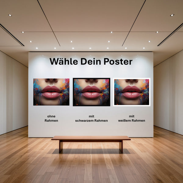 Poster Lebendige Lippen B-00018 mit und ohne Rahmen