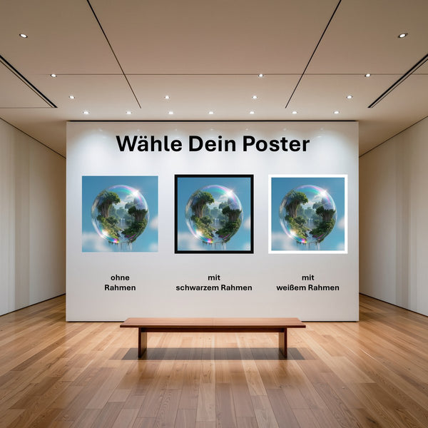 Poster Magische Natur in einer Seifenblase mit und ohne Rahmen