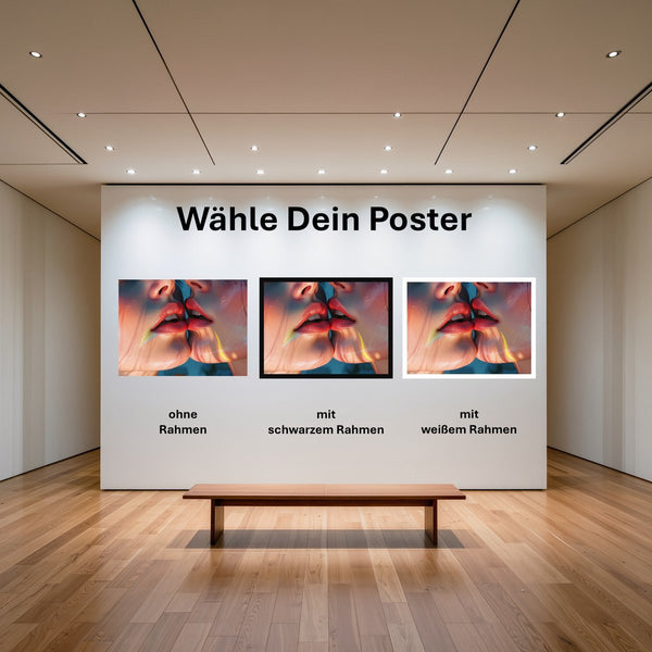 Poster Zarte Berührung mit und ohne Rahmen