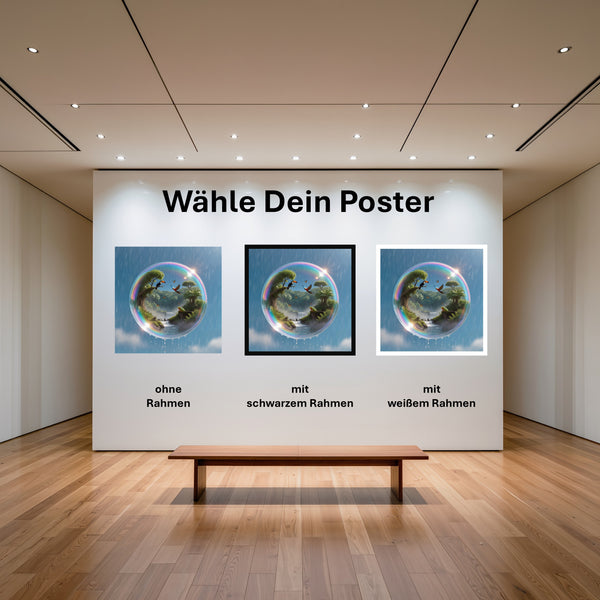 Poster Tropisches Paradies in einer Seifenblase mit und ohne Rahmen