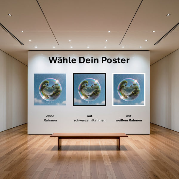 Poster Tropisches Paradies in einer Seifenblase mit und ohne Rahmen