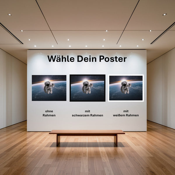 Poster Astronaut im Weltall mit und ohne Rahmen