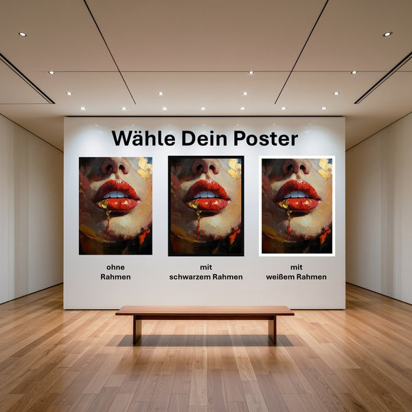 Poster Verführerische Lippen mit und ohne Rahmen