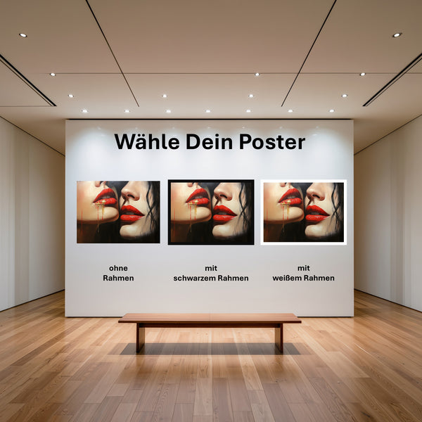 Poster Verführerische Lippenkunst mit und ohne Rahmen