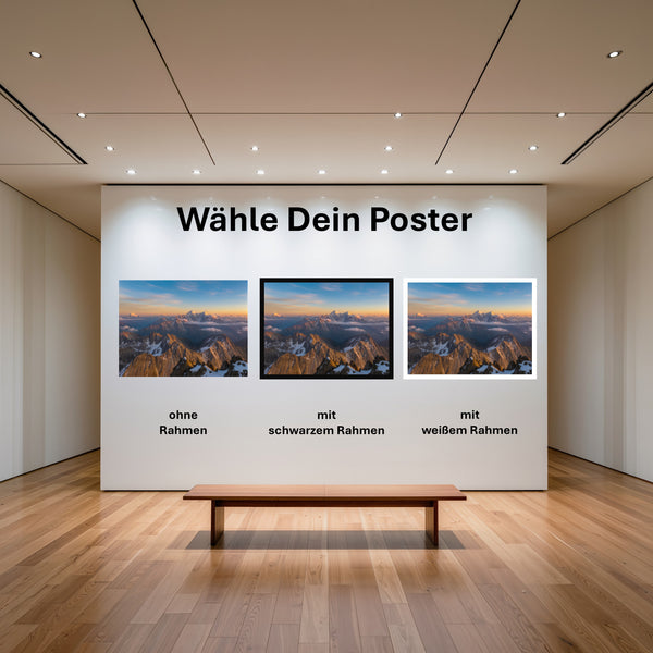 Poster Majestätische Berglandschaft mit und ohne Rahmen