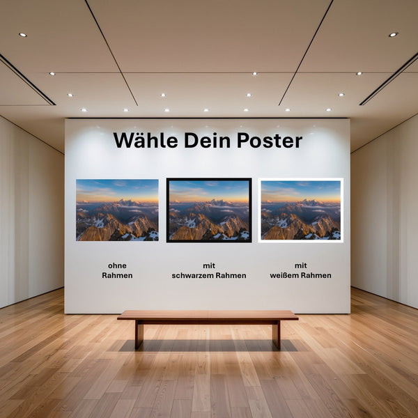 Poster Majestätische Berglandschaft mit und ohne Rahmen