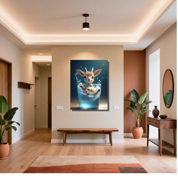 Poster Wandbild Verspielte Freude im Glas