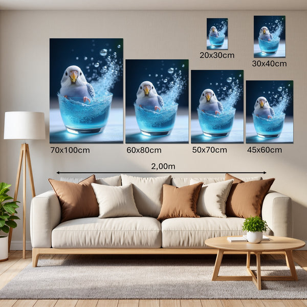 Groessenvergleich Leinwandbild Lebendige Freiheit Hochformat