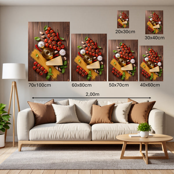 Groessenvergleich Poster Wandbilder Kulinarische Harmonie Hochformat