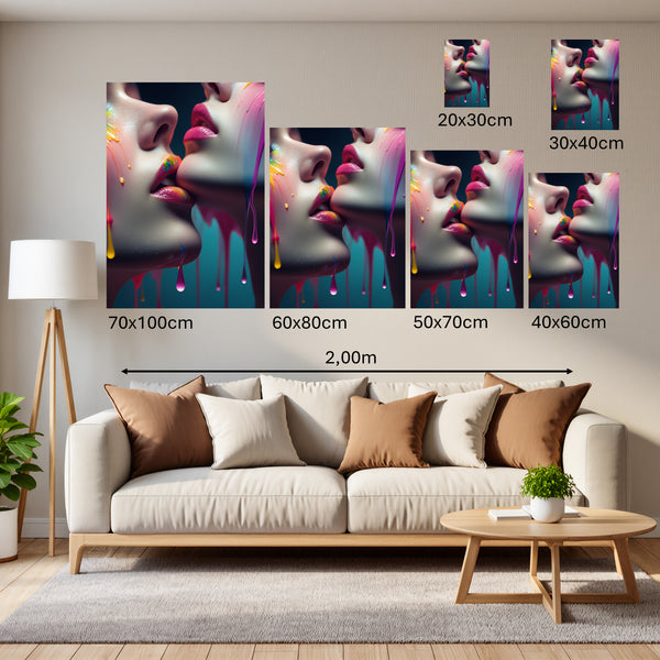 Groessenvergleich Poster Wandbilder Kunst der Berührung Hochformat