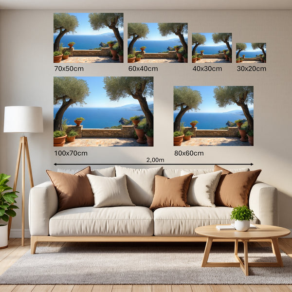 Groessenvergleich Poster Wandbilder Mediterrane Aussicht Querformat