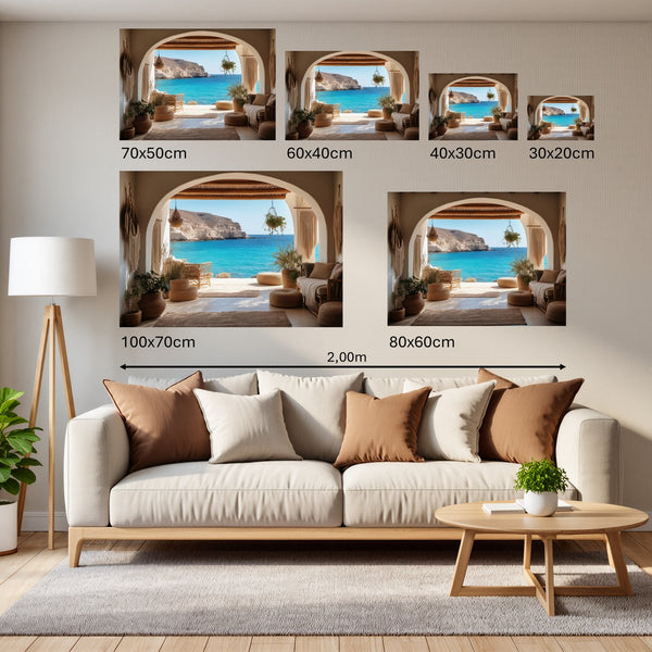 Groessenvergleich Poster Wandbilder Mediterranes Paradies Querformat