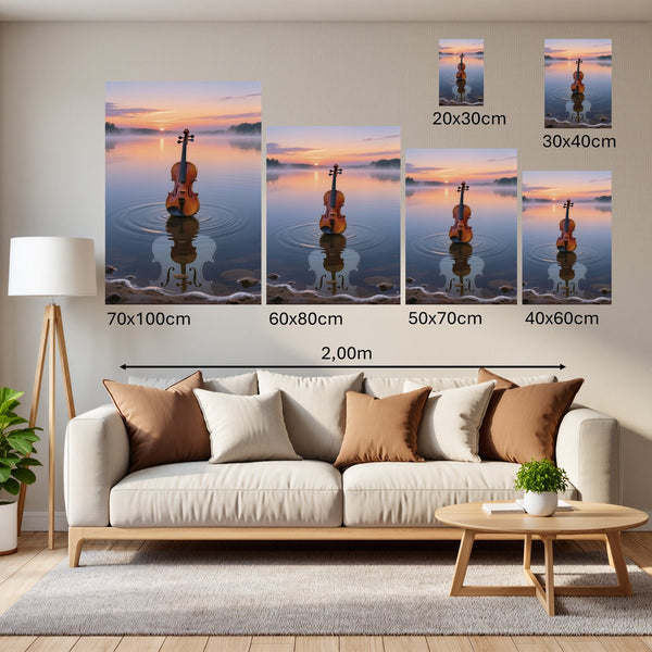 Groessenvergleich Poster Wandbilder Melodien des Sonnenaufgangs Hochformat