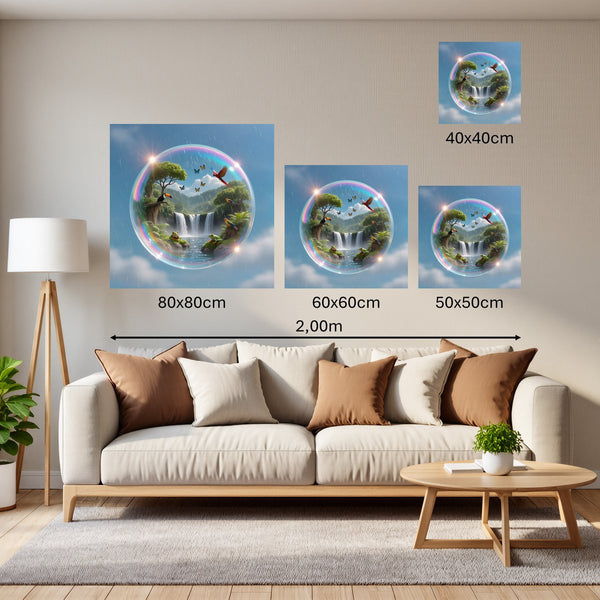 Groessenvergleich Poster Wandbilder Tropische Traumwelt Quadrat