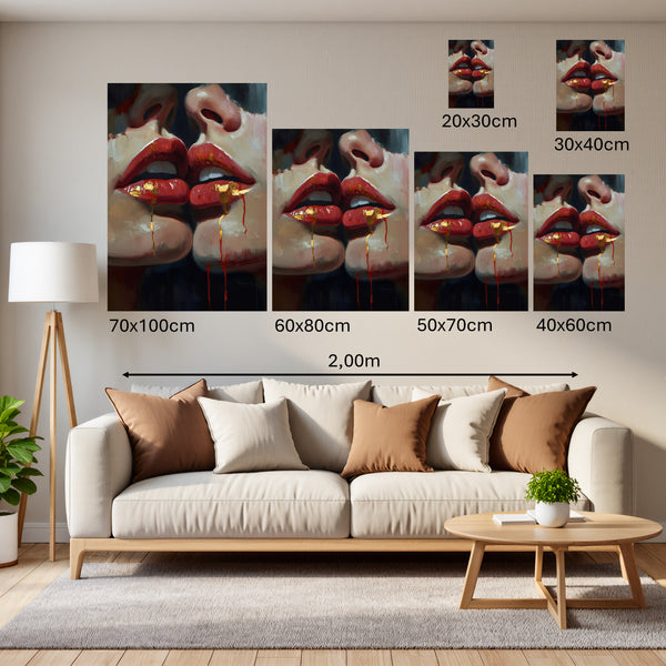 Groessenvergleich Poster Wandbilder Verborgene Leidenschaft B-00011 Hochformat