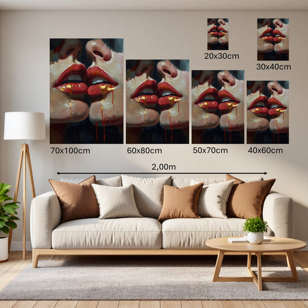 Groessenvergleich Poster Wandbilder Verborgene Leidenschaft B-00011 Hochformat