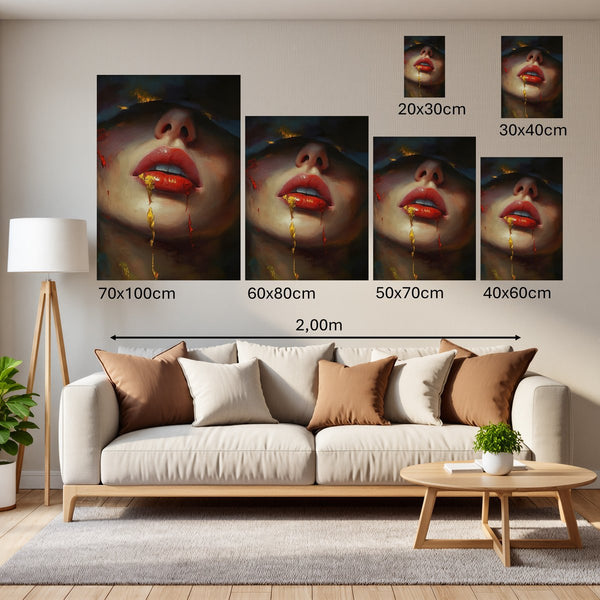 Groessenvergleich Poster Wandbilder Verborgene Leidenschaft Hochformat