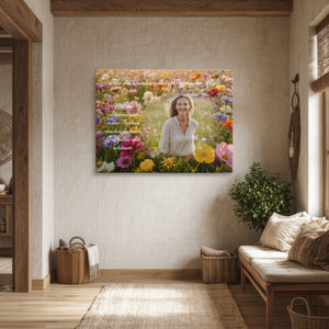 Leinwand ohne Rahmen in Diele Blumenmeer für Mama