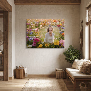 Leinwand ohne Rahmen in Diele Blumenmeer für Mama