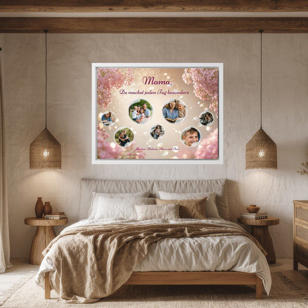 Leinwand weisser Rahmen im Schlafzimmer Foto-Seifenblasen für Mama, Oma oder Freundin