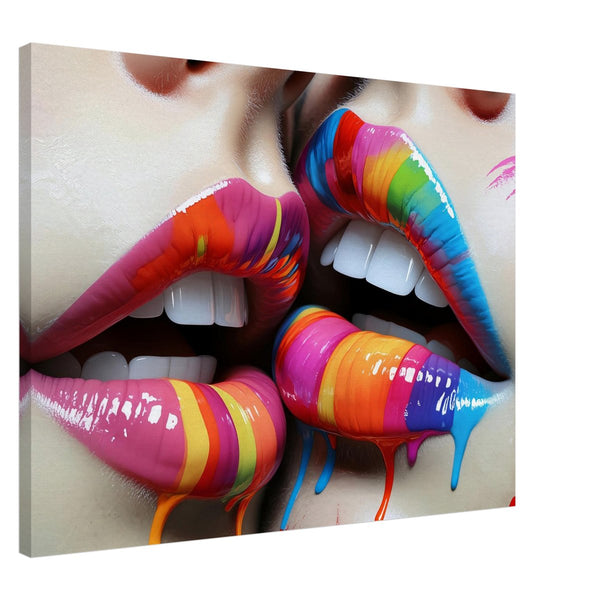 Wandbild Bunte Lippenkunst B-00028 auf Leinwand