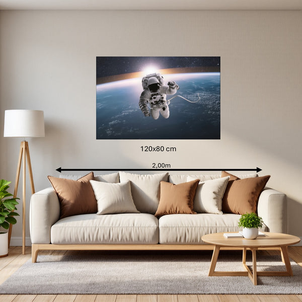 Leinwandbild Astronaut im Weltall 120x80 cm Querformat