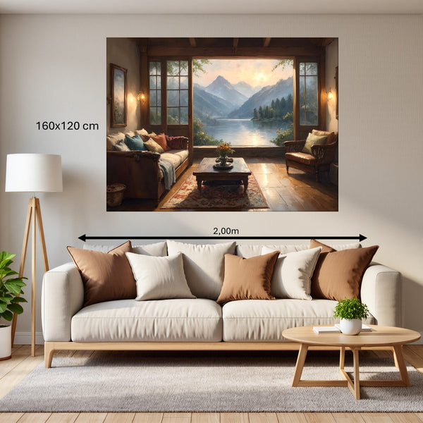 Leinwandbild Bergblick im Wohnzimmer 160x120 cm Querformat