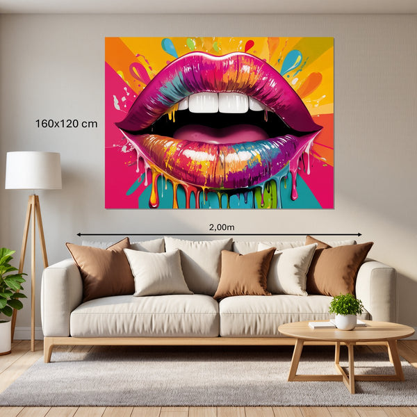 Leinwandbild Bunte Lippen B-00014160x120 cm Querformat