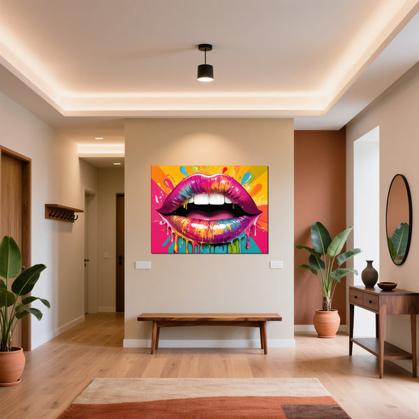 Leinwandbild Bunte Lippen B-00014 fuer Flur und Eingang warmeFarben Querformat