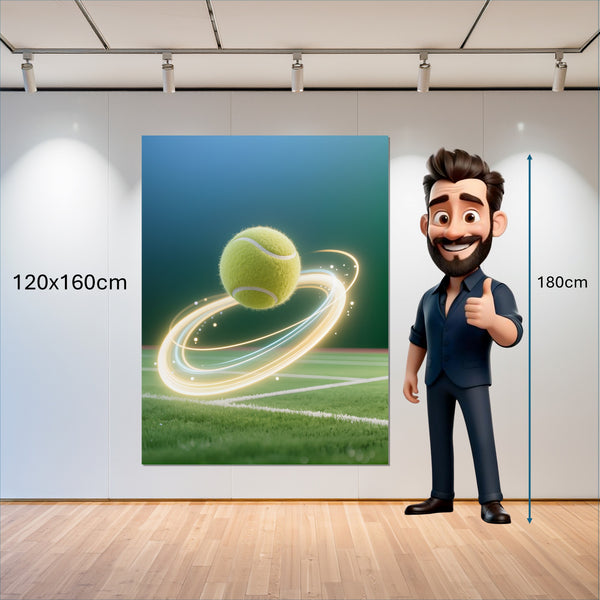 Leinwandbild Dynamischer Tennis-Moment 120x160 cm Hochformat