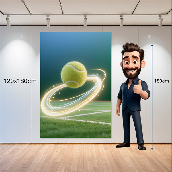 Leinwandbild Dynamischer Tennis-Moment 120x180 cm Hochformat