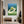 Leinwandbild Dynamischer Tennis-Moment fuer Flur und Eingang grauoderbeige Hochformat