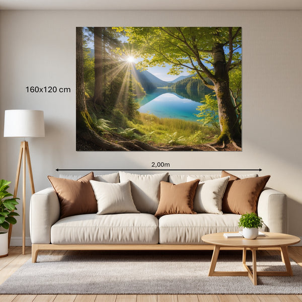 Leinwandbild Friedliche Naturansicht160x120 cm Querformat