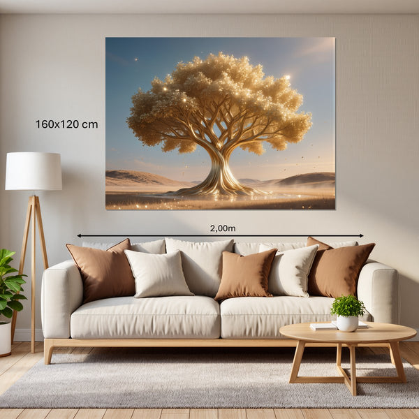 Leinwandbild Goldener Baum in der Natur160x120 cm Querformat