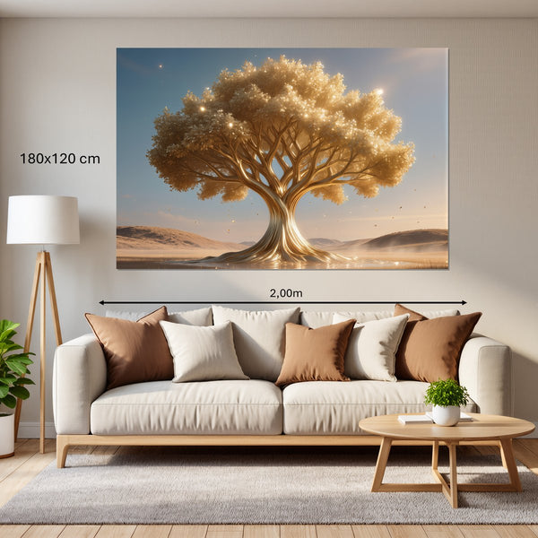 Leinwandbild Goldener Baum in der Natur180x120 cm Querformat