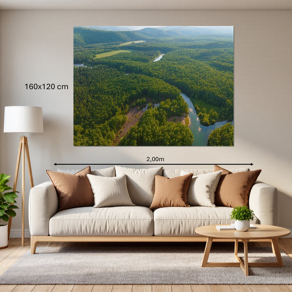 Leinwandbild Grüne Landschaft mit Fluss160x120 cm Querformat