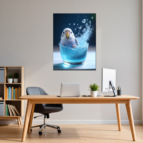 Leinwandbild Lebendige Freiheit fuer Buero und Arbeitszimmer warmeFarben Hochformat