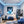 Leinwandbild Lebendige Freiheit fuer Jugendzimmer blau Hochformat