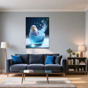 Leinwandbild Lebendige Freiheit fuer Wohnzimmer blau Hochformat