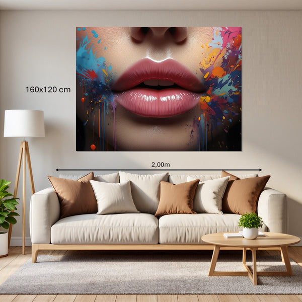 Leinwandbild Lebendige Lippen B-00018160x120 cm Querformat