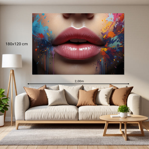 Leinwandbild Lebendige Lippen B-00018180x120 cm Querformat