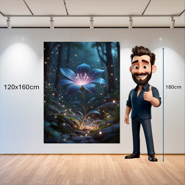 Leinwandbild Leuchtende Blüte im Wald 120x160 cm Hochformat