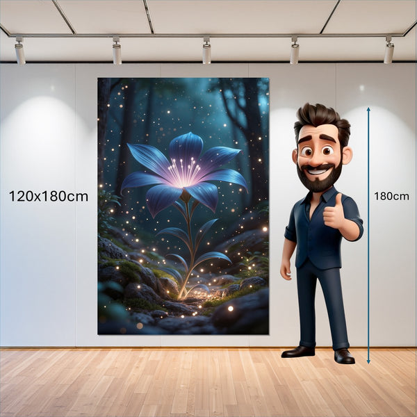 Leinwandbild Leuchtende Blüte im Wald 120x180 cm Hochformat