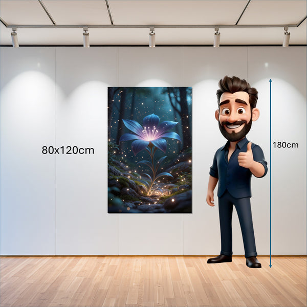Leinwandbild Leuchtende Blüte im Wald 80x120 cm Hochformat