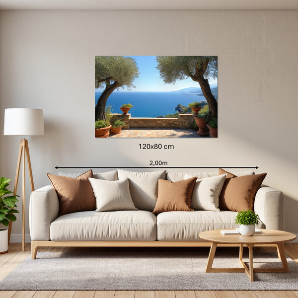 Leinwandbild Mediterrane Aussicht120x80 cm Querformat